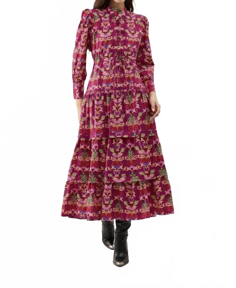 NEW BEYOND BY VERA sissi long sleeve dress in holly berry